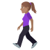 🚶🏽‍♀️ woman walking: medium skin tone display on JoyPixels